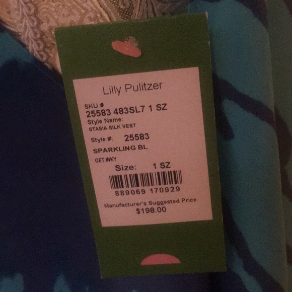 Lilly Pulitzer Stasia Silk Vest has a shawl color. - Picture 8 of 8